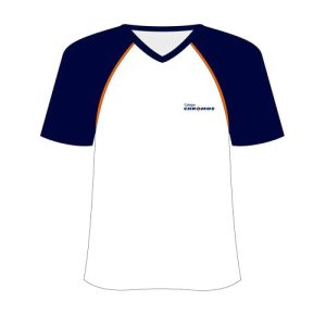 CAmisa uso diário pv manga azul colégio chromos